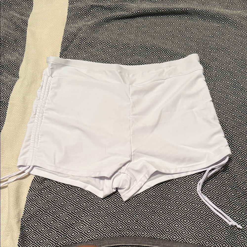 SHEIN White Swim Coverup Shorts